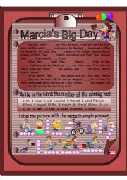 English Worksheet: Marcias big day reading