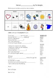 English Worksheet: Eternal flame by The Bangles