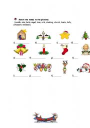 English worksheet: Christmas vocabulary