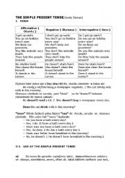 English Worksheet: the sımple present