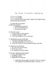 English worksheet: My Best Friends Wedding