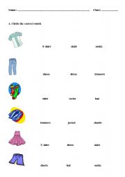 English worksheet: Clothes 