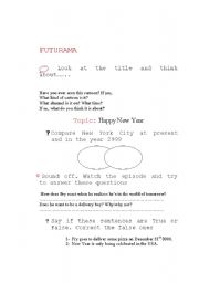 English Worksheet: Futurama New Year