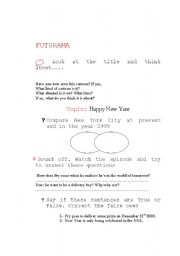 English worksheet: Futurama New Year