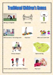 English Worksheet: Traditional Childrens Games - Pictionary