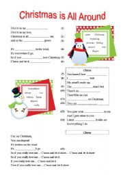 English Worksheet: Christmas is All Around