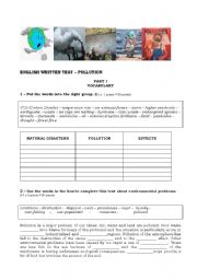 English Worksheet: Environment - Pollution