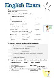 English Worksheet: eexam about tag question,casual and formal styles