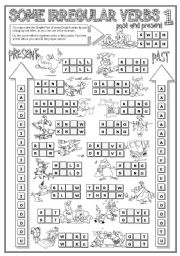 English Worksheet: SOME IRREGULAR VERBS 1 B&W