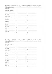 English worksheet: Quiz on Numbers 