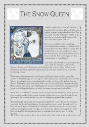 English Worksheet: snow queen reading