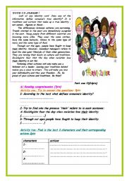 English Worksheet: Your identity please!