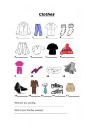 Clothes Vocab Exercise