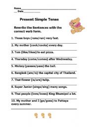 English Worksheet: Present Simple Tense