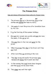 English worksheet: princess_past