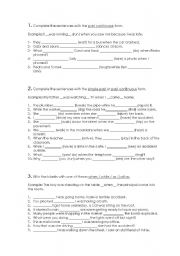 English worksheet: Simple Past / Past Progressive