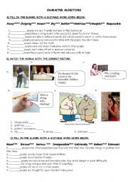 English Worksheet: character adjectives