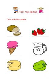 English Worksheet: Food and Drinks