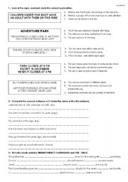 English worksheet: revision pre-intermediate