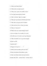 English Worksheet: quiz about Britain
