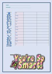 English Worksheet: Test  Paper -  Irregular verbs