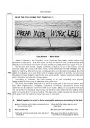 English Worksheet: Test on school