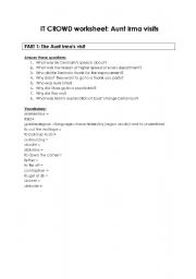 English Worksheet: IT CROWD  1x06 - Aunt Irma visits