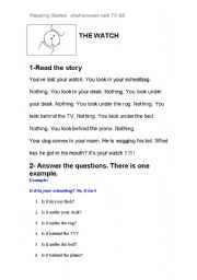 English Worksheet: The watch
