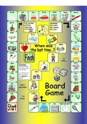 English Worksheet: Board Game - When was the last time...?