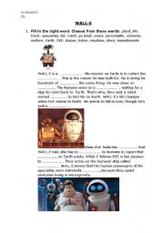 English Worksheet: WALL-E - WORKSHEET