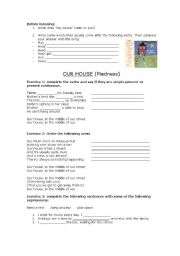 English worksheet: OUR HOUSE