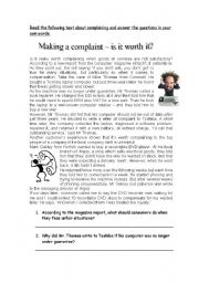 English Worksheet: Making a complaint, is it worth it?