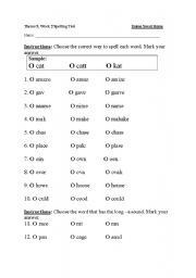 English worksheet: Theme 5, week 2  First Grade Spelling Test Houghton Miflin Series