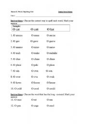 English Worksheet: Theme 5, week 2  First Grade Spelling Test Houghton Miflin Series