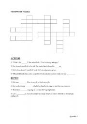 English Worksheet: crossword puzzle for idioms