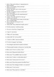 English Worksheet: Reported Speech