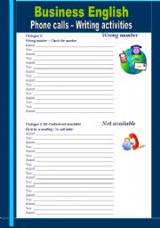 English worksheet: Business English - Phone calls