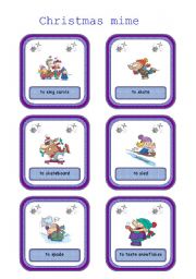 English Worksheet: Christmas mime game, part 4/4