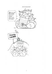 English Worksheet: Recycling story