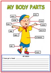 English Worksheet: body parts