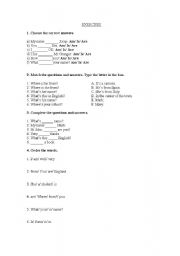English worksheet: For beginners