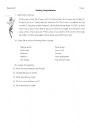 English worksheet: Reading