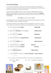 English Worksheet: Cockney Rhyming Slang