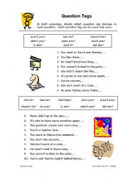 English Worksheet: Question Tags