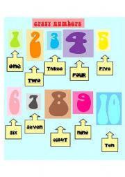 English Worksheet: Numbers Flashcard