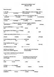 English worksheet: MULTIPLE CHOICE TEST