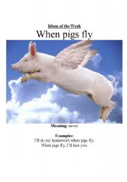 English Worksheet: When pigs fly