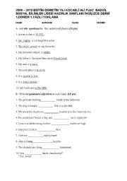 English worksheet: EXAM