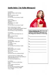 English Worksheet: Santa Baby by Kylie Minogue