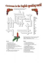 English Worksheet: Christmas Crossword